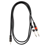 STI Aux Ses Kablosu 2x6.3mm Gitar Jak - 3.5mm Jak 1.5 Metre